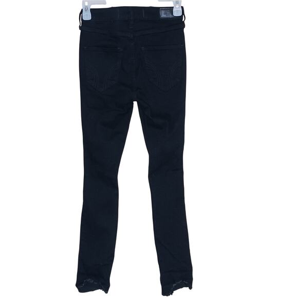 Hollister Jeans Womens 0 Short Black Distressed High Rise Super Skinny Denim - Picture 6 of 13